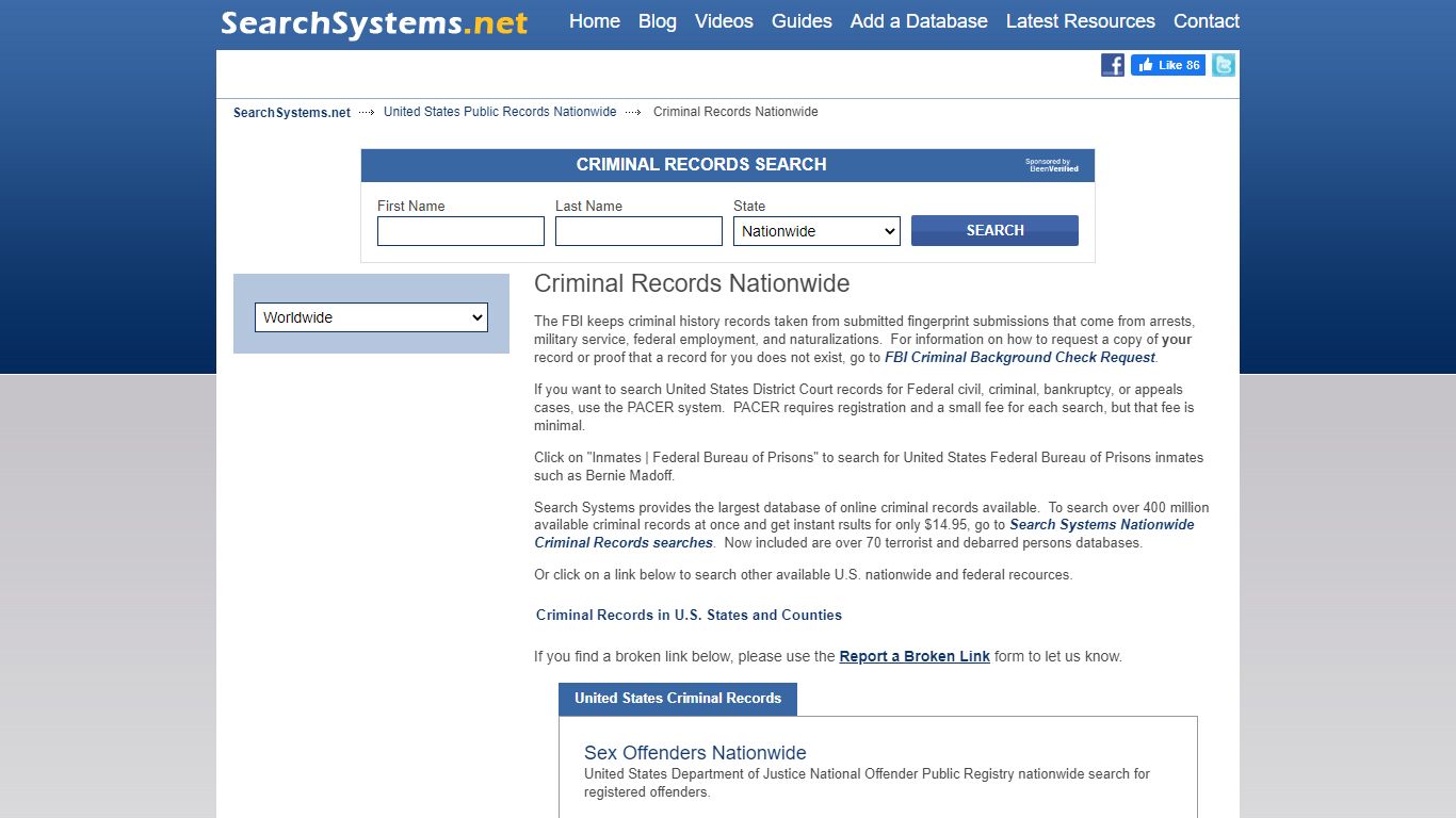 United States Criminal Records - Free Public Records